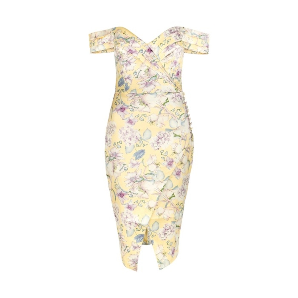 NWT Lavish Alice floral print satin midi dress in multicolored (Size 12)